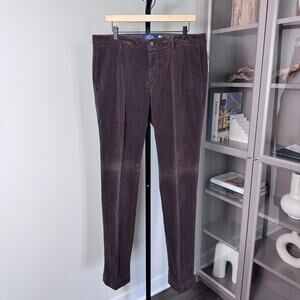 Mason's Slim Fit Dark Brown Pincord Corduroy Straight Leg Pants 52 Trousers 36